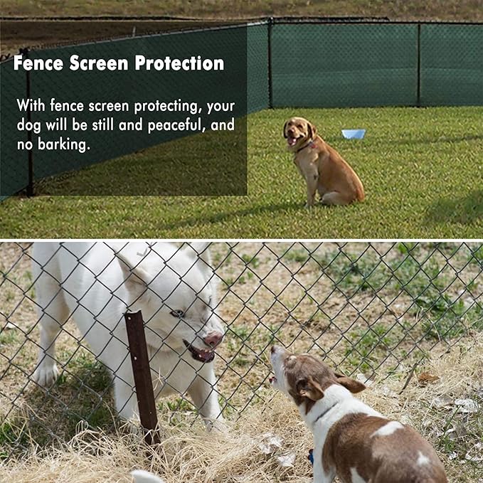 UPGRADE Privacy Fence Screen 5'x57' Dark Green Outdoor 90% Visibility Blockage 170 GSM Mesh Shade Cover Panels for Backyard,Balcony,Home Decoration with Zip Ties,Customized Avaliable