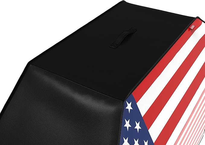 58" Heavy Duty Waterproof Gas Grill Cover fits Weber Char-Broil Coleman Gas Grill-Black,American Flag.