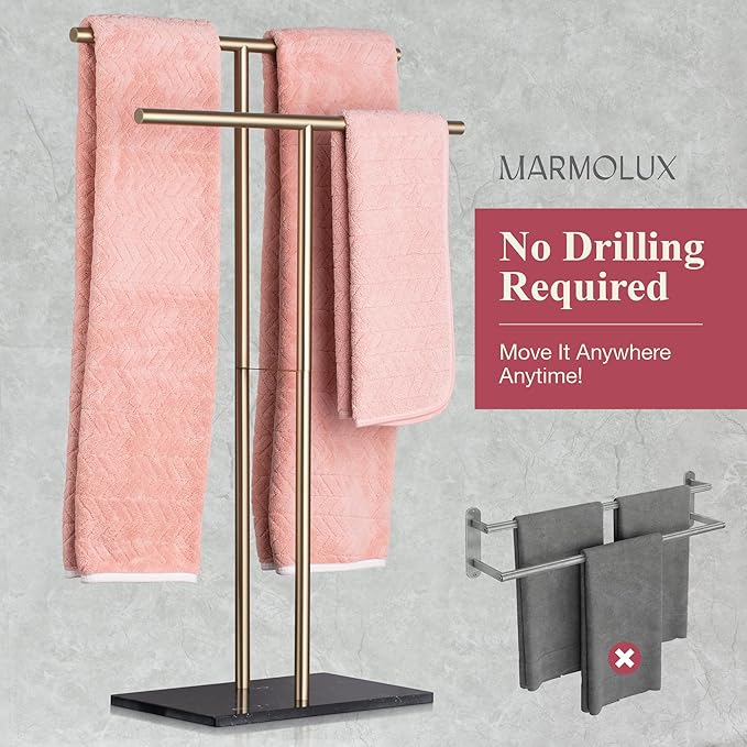 Towel Stand – Freestanding Towel Rack for Bedroom & Bathroom, Heavy-Duty Towel Drying Rack with Sturdy Base, Stylish Modern Free Standing for Spa & Home 1.6'x2.7'x0.7'