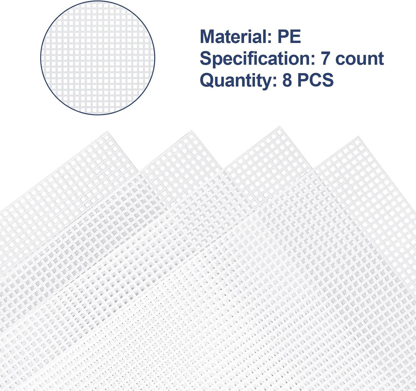 Caydo 8 Pieces 7 Count Plastic Canvas Sheets, Plastic Mesh Sheet for Cross Stitch, Making Aquarium Dividers, Knit Crochet Projects, 10.5 x 13.5 Inch