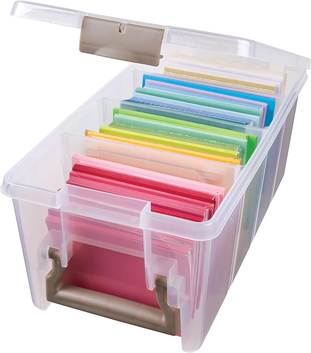 ArtBin Semi Satchel Portable Craft Organizer with 3 Dividers - Clear Plastic Storage Case for Art & Craft Supplies