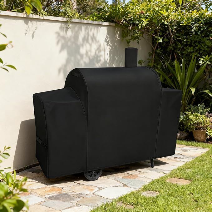 Heavy Duty 600D Grill Cover Fits for Royal Gourmet CC2036F CC Series 36-Inch Charcoal Barrel Grill with Offset Smoker Cover