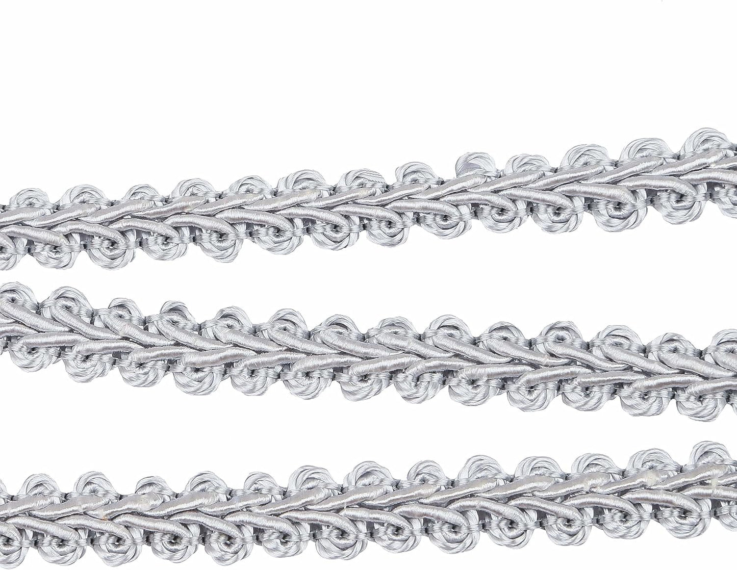 BEL AVENIR Braid Trim 1/2 inch 13.6 Yards French Gimp Basic Sewing Polyester DIY Crafts Costume Home Decorative (Sliver)