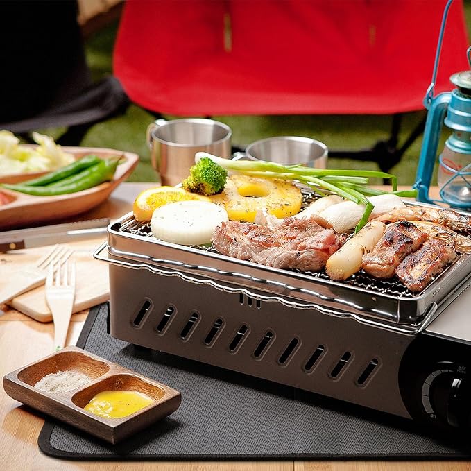 FLASLD Fireproof & Waterproof Under Blackstone Griddle BBQ Mat, Heat Resistant Grill Mats for Outdoor Grill to Protect Your Prep Table and Outdoor Grill Table - Black (Black, 24 x 31in)
