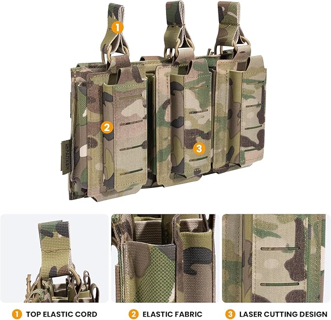 EXCELLENT ELITE SPANKER Tactical Open-Top Single/Double/Triple Molle Mag Pouch for Pistol Mag Pouch Tactical Bag Accessories Holder