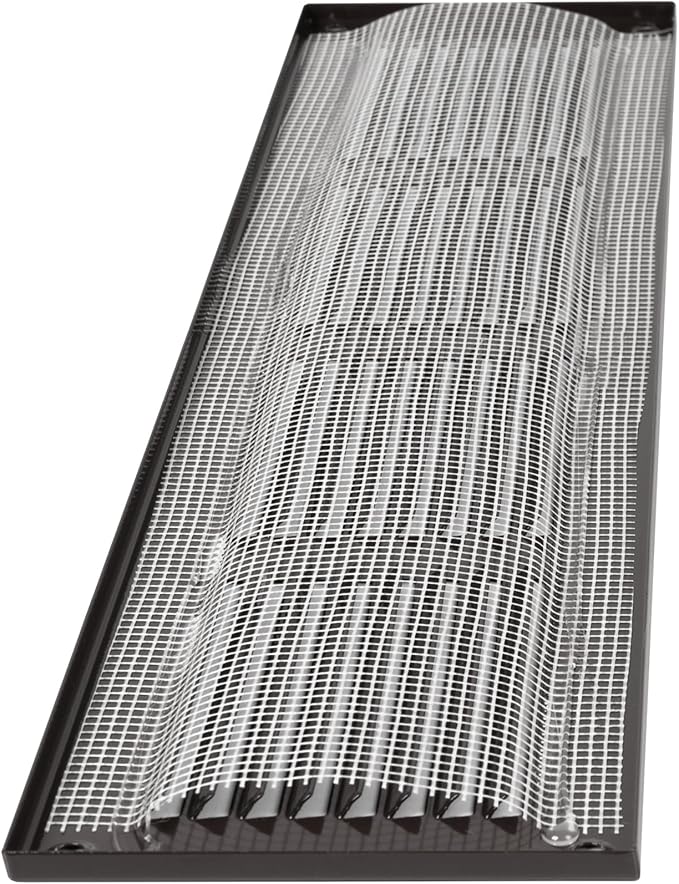 Repa Market Air Vent Cover 16x4 Inch (Outer Dimensions) Black Galvanized Steel Louvered Grill Cover with Mesh Screen - Wall or Ceiling Vent/HVAC Register - Indoor, Outdoor Ventilation Soffit Vent