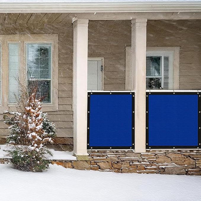 UPGRADE Privacy Screen 5' x 50' Fence Commercial Shade Cover with Brass Grommets Heavy Duty Perfect for Outdoor Back Yard, Blue, Customizable