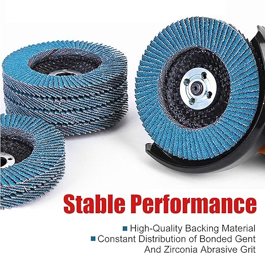 EZARC Flap Discs 60 Grit, 4 1/2 x 7/8-Inch Flap Sanding Disc, Type 29 Zirconia Grinding Wheel for Stainless Steel, Sheet Metal (50 Pack)