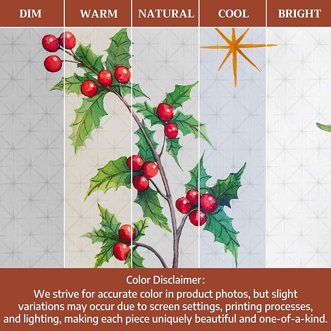 Maison d' Hermine Table Cloth Rectangle Table 100% Cotton 70 x 108 Inches Fall Tablecloth Reusable Everyday Use for Thanksgiving Christmas Decorations Dining Farmhouse Party (Poinsettia Christmas)