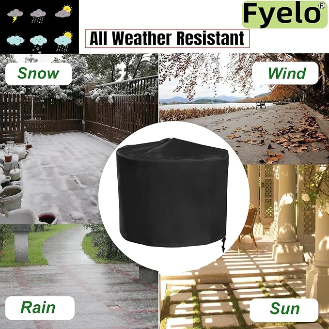 Fire Pit Cover for Solo Stove Yukon 27 Inch, Waterproof & Heavy Duty Outdoor Cover Solo Stove Shelter for Yukon 2.0 Tear resistance Rainproof & Windproof, Black