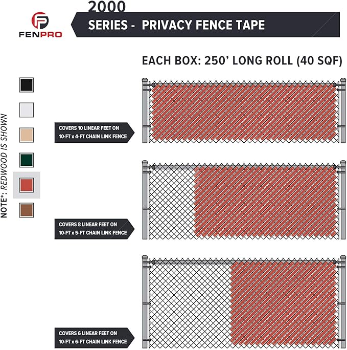 Chain Link Fence Privacy Tape (Redwood)