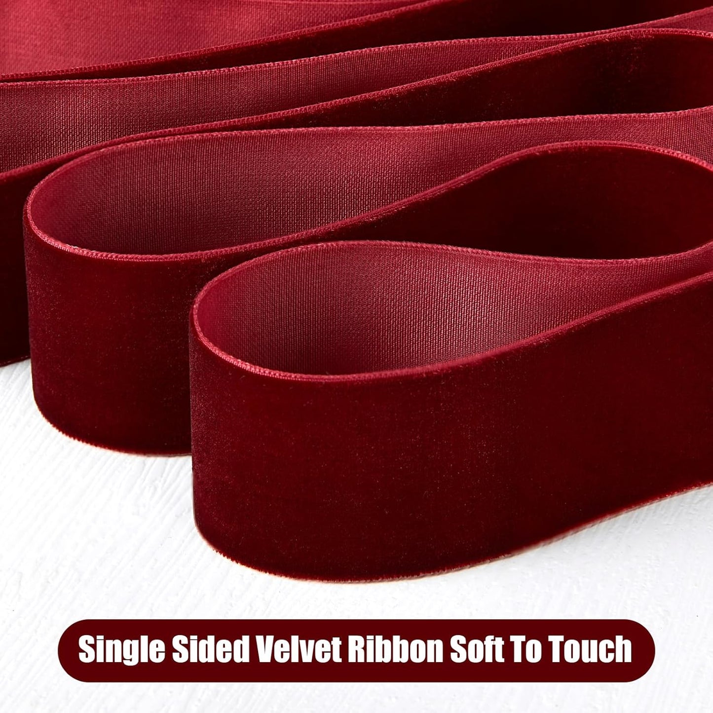 1" X 20 Yards Red Velvet Ribbon for Christmas Tree Wreath Decoration Handmade Crafts Ornaments Gift Wrapping & Bow Making