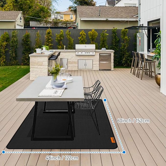MODIGT 60"×48" Under Grill Mat for Outdoor Grill,Double-Side Fireproof & Heat-Resistant Outdoor Grill Mat,Protective Mat for Patio,Courtyard,Tabletop
