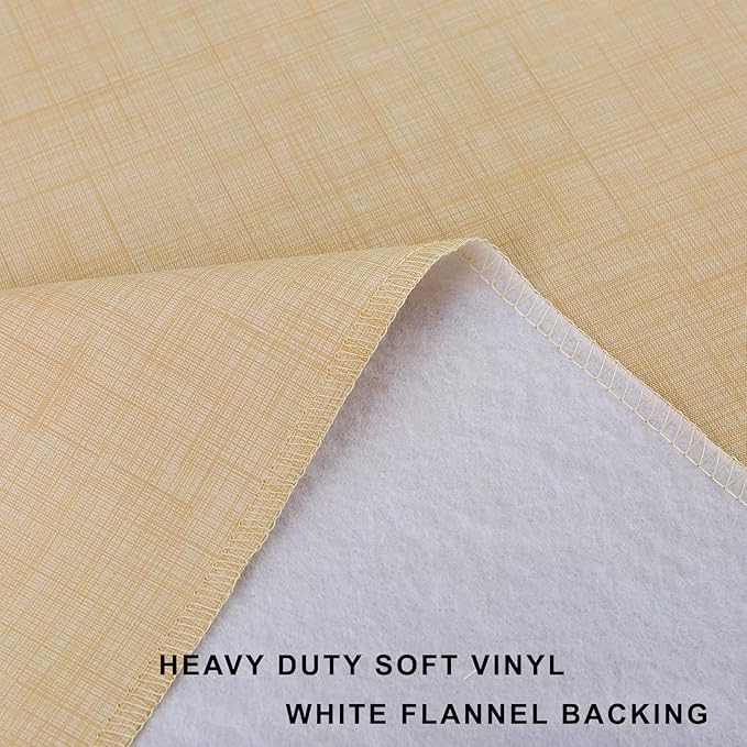 LIBERECOO Vinyl Tablecloth with Flannel Backing, Champagne, Waterproof, Stain-Resistant, Easy-Clean Table Cover for Dining, Kitchen, and Outdoor Use, 60" x 120" Rectangle