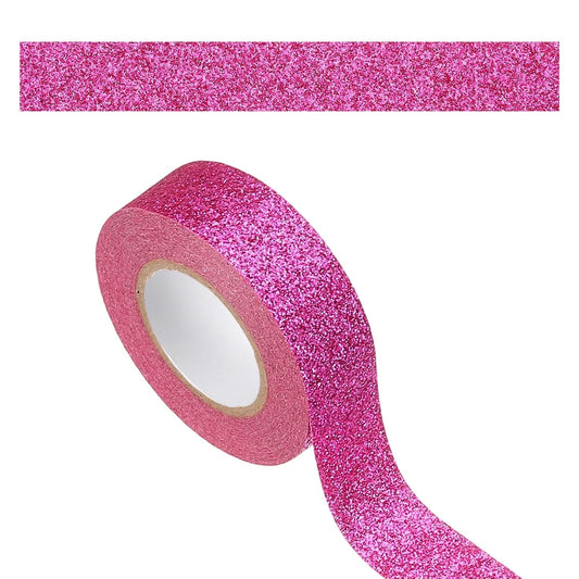 PATIKIL 1 Roll Glitter Paper Washi Tape, Washi Decorative Tape for Crafts, Rose Red