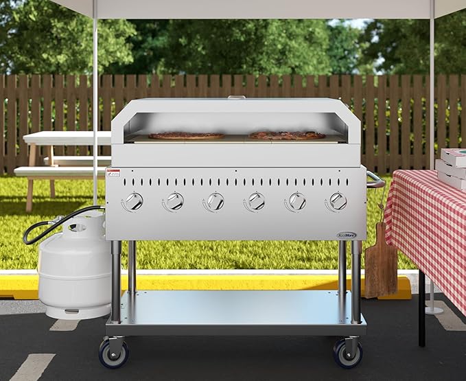 48 in. Commercial Outdoor Propane Gas Grill With Pizza Oven, ETL Listed in Stainless-Steel (CGKIT4-48P)