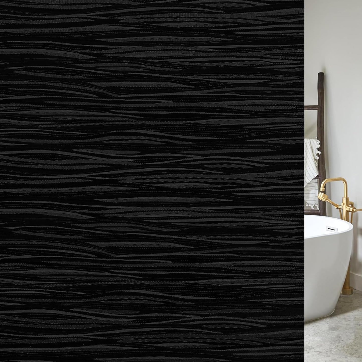 rabbitgoo Blackout Window Film, Sun Light Blocking Window Black Out Cover for UV Reduction, Removable Tint Room Darken Heat Control Frosted Glass Sticker for Home, Black, 11.8 x 78.7 Inches