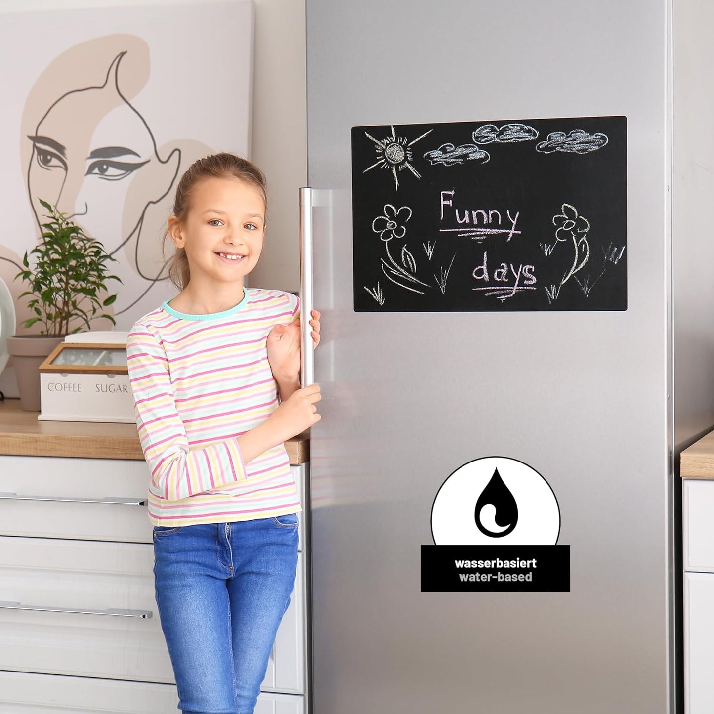 Chalkboard Paint 25.36 fl oz - Black – Chalkboard Paint for Wall, Wood, Metal, and Glass. Black Chalk Paint, Erasable, and Easy to Apply