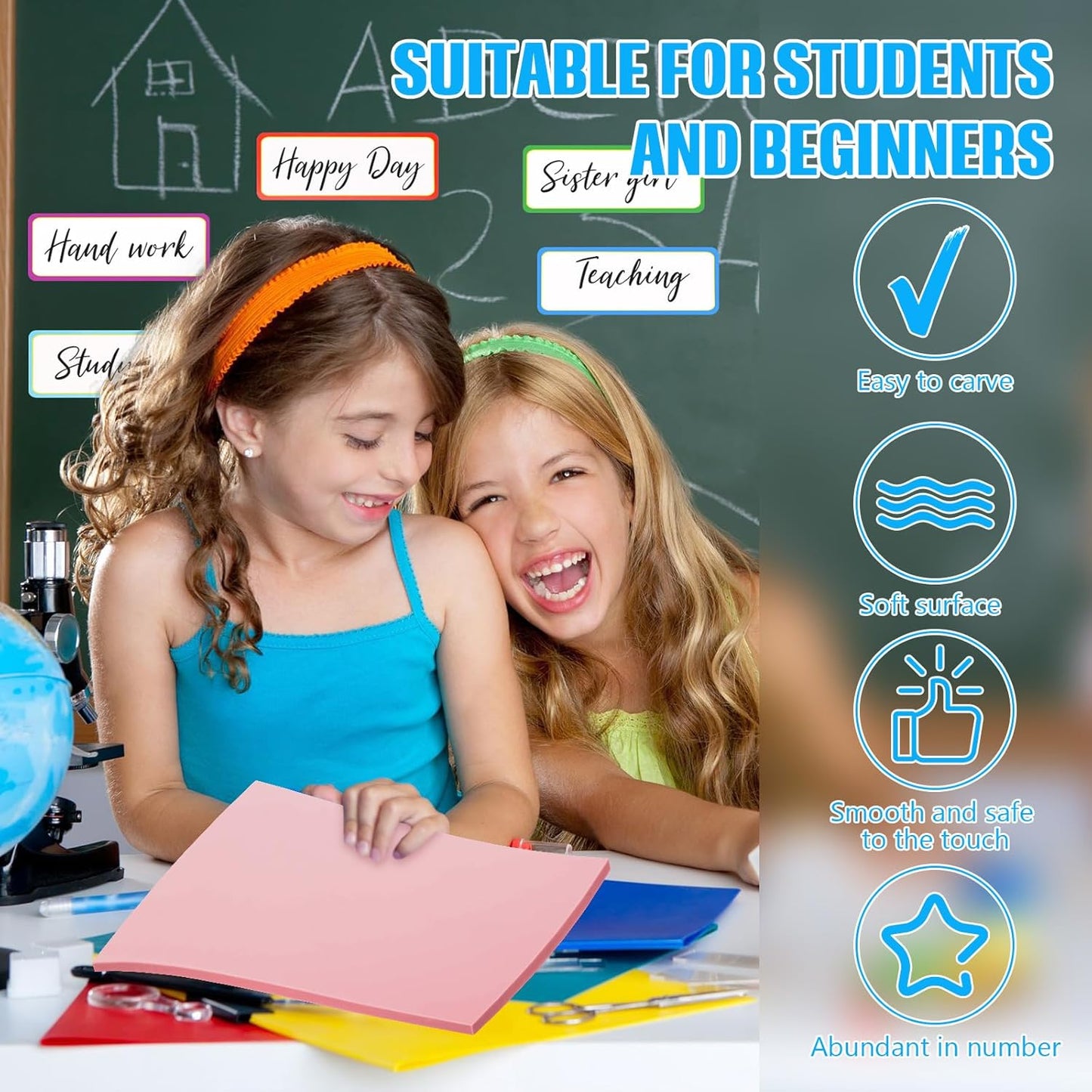 24 Pcs 2" x2" Pink Rubber Art Soft Linoleum Carving Block, Rubber Crafts Linocut Block for Printmaking,DIY Crafting Stamp Carving Block