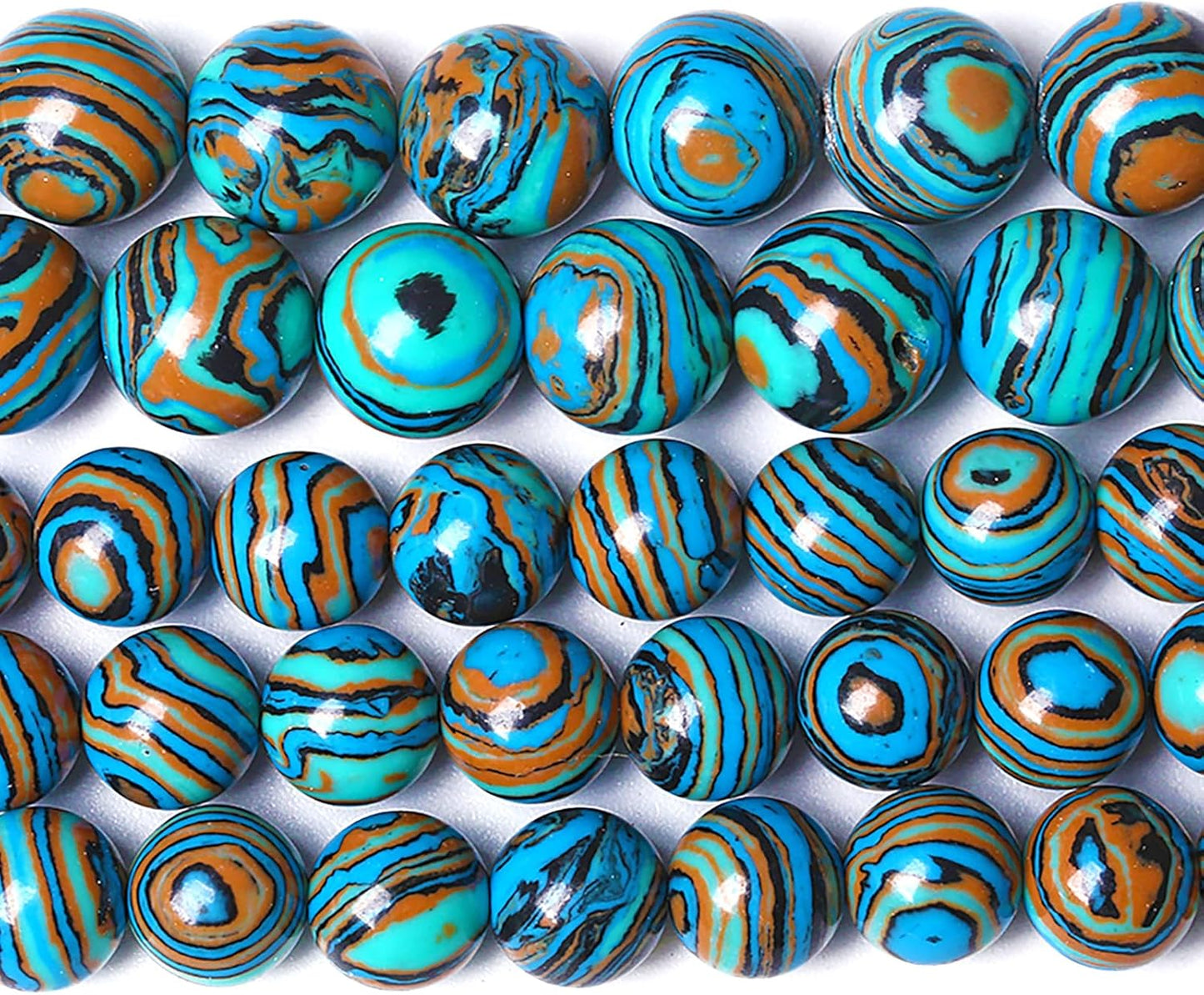 12MM Blue Malachite Beads Natural Stone Energy Healing Beads Round Loose Beads for Jewelry Making Bracelet 32pcs 15"