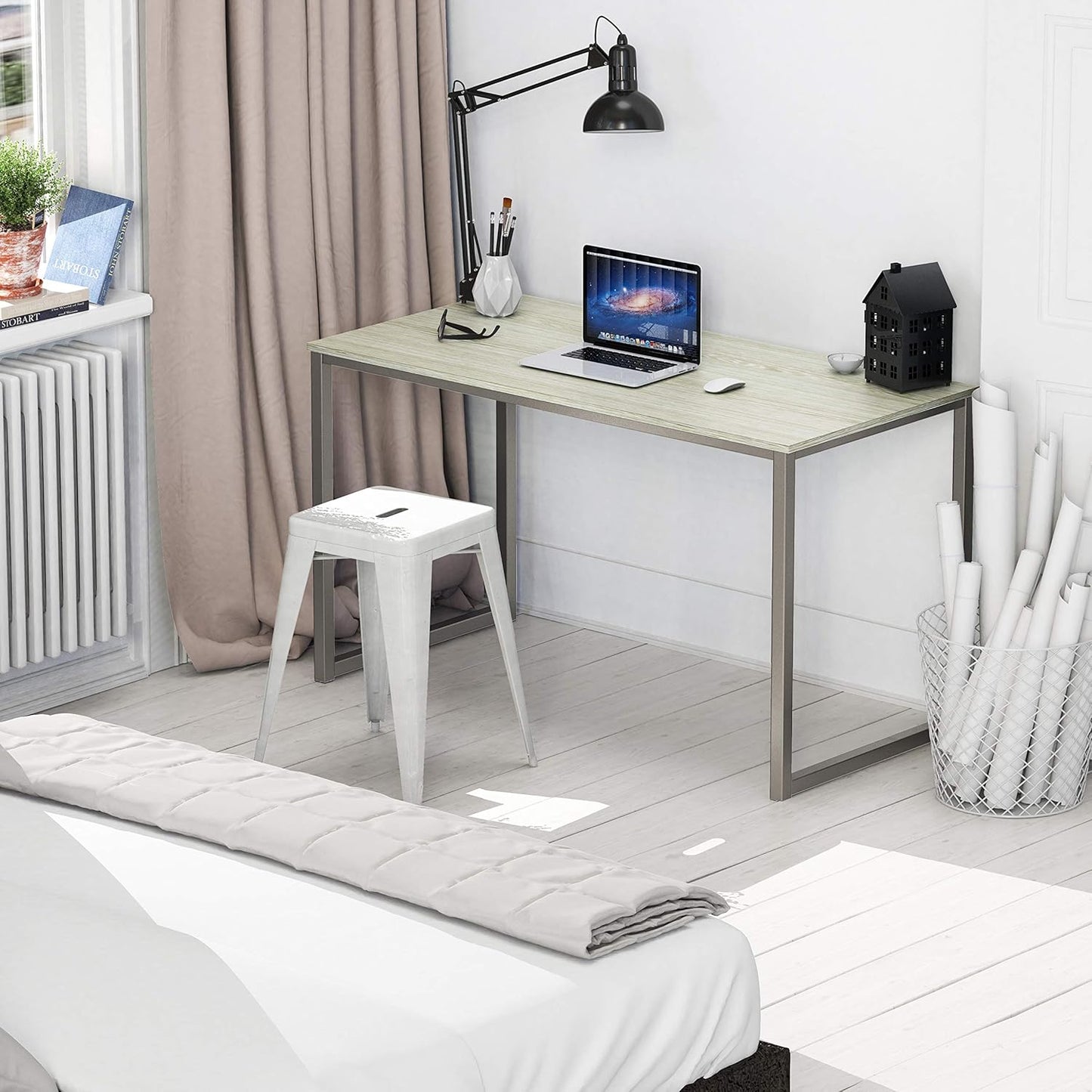 SHW Mission 40-Inch Home Office Computer Desk, Maple