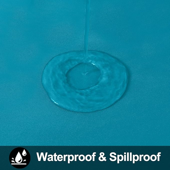 Smiry Rectangle Table Cloth 60x84 Inch, Waterproof Wipeable Vinyl Tablecloths Protector, Oil Spill Proof Plastic Table Cover for Dining, Picnic, Camping, Outdoor, Turquoise