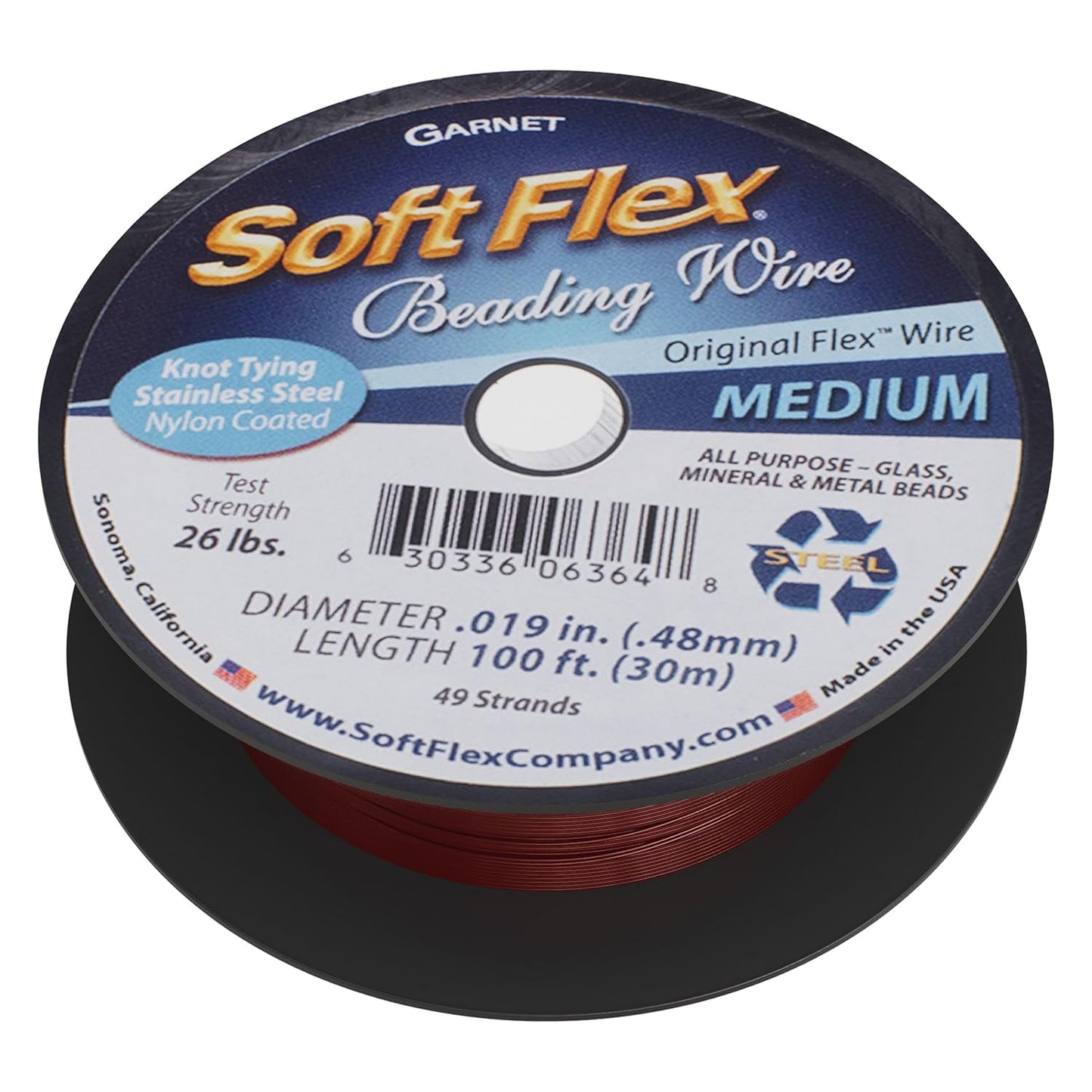 Soft Flex 49 Strand Beading Wire - Medium 0.19 Diameter - 100 Feet Nylon Design Wire