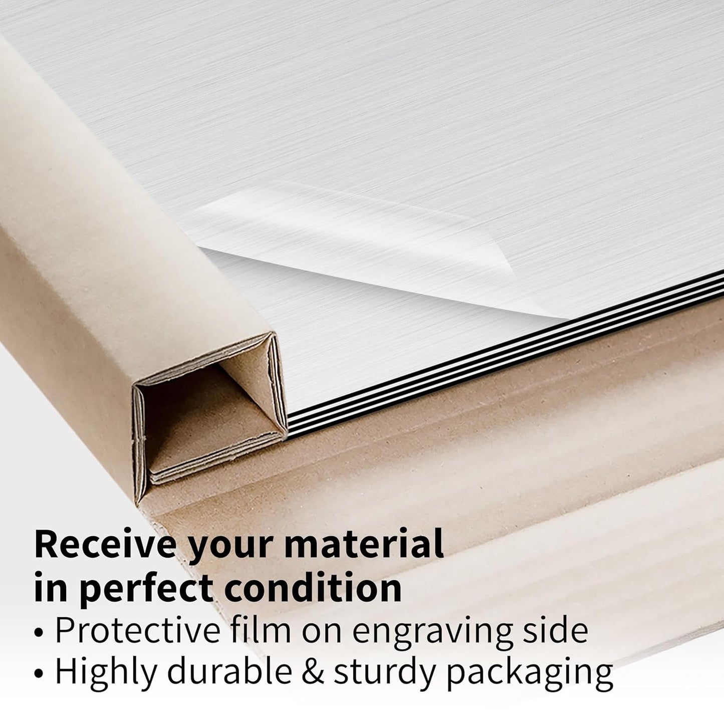 Trotec | Metallic Looking Acrylic Sheet | 12"x24"x1/16, 4 Pcs | Brushed Aluminum/Black | Metallic Finish - Scratch Resistant for Laser Engraving & Cutting,Printing,Glowforge,Name Plate | USA Made