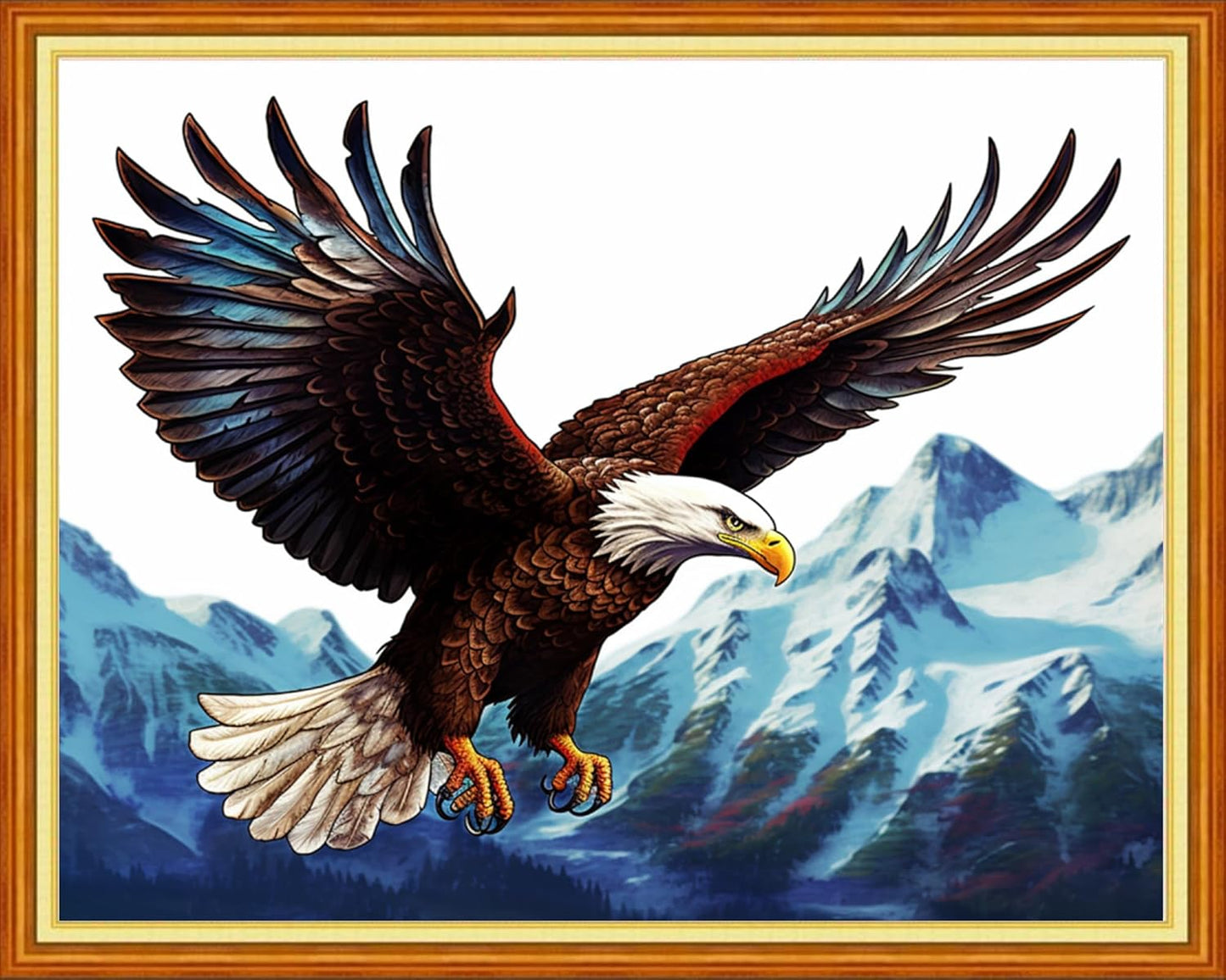 Dimxvean Stamped Cross Stitch Kits,Cross Stitch Kits for Adults Beginners,Embroidery Kits Full Range of Cross Stitch Stamped Kits Needlepoint Kits Cross Stitch Patterns-Eagle Mountain 16x20 inch