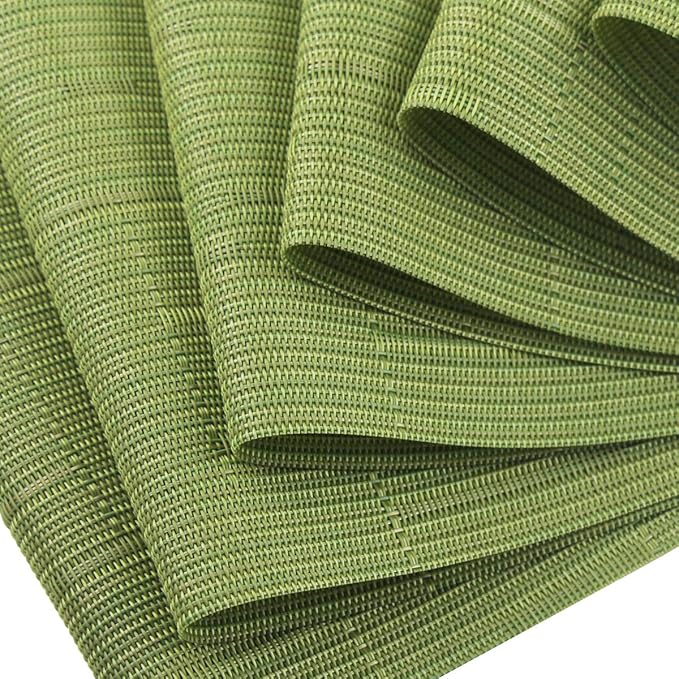 PIGCHCY Placemats Set of 8 Washable Durable Place Mats Vinyl Heat Resistant Non-Slip Table Mats Indoor Outdoor (Sage Green)