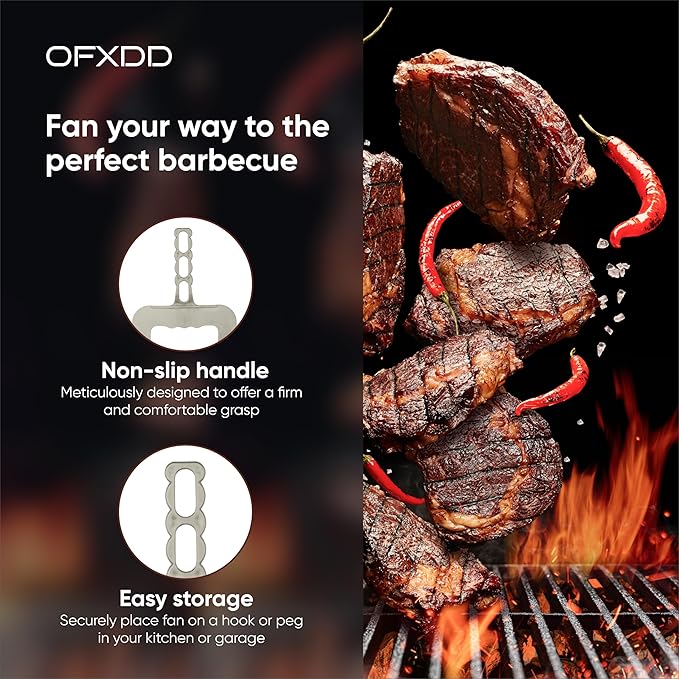 Heat Resistant Plastic Barbecue Hand Fan BBQ Flame Blower, Bbq hand fan color may vary
