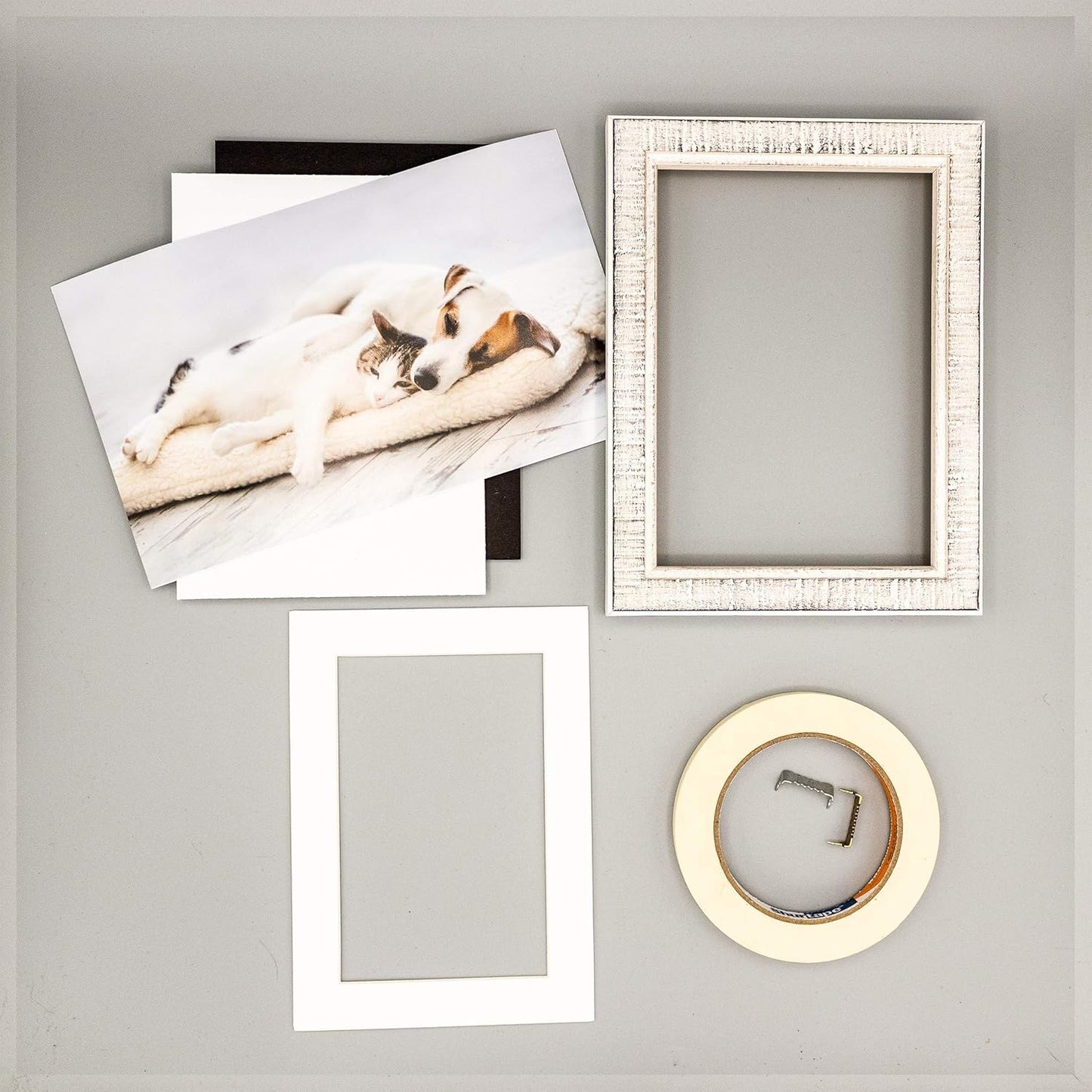 5x7 Mat for 8.5x11 Frame - Precut Mat Board Acid-Free Show Kit with Backing Board, and Clear Bags Textured White 5x7 Photo Matte Made to Fit a 8.5x11 Picture Frame Matboard for Framing, Pack of 1 Mat