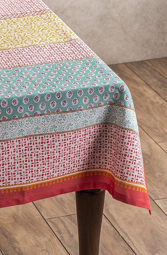 Maison d' Hermine Table Cloth Rectangle Table 100% Cotton 60 x 90 Inches Tablecloth Reusable Decorative Everyday Use for Dining Room, Farmhouse, Home, Party, Festive & Wedding Spring Summer - Provence