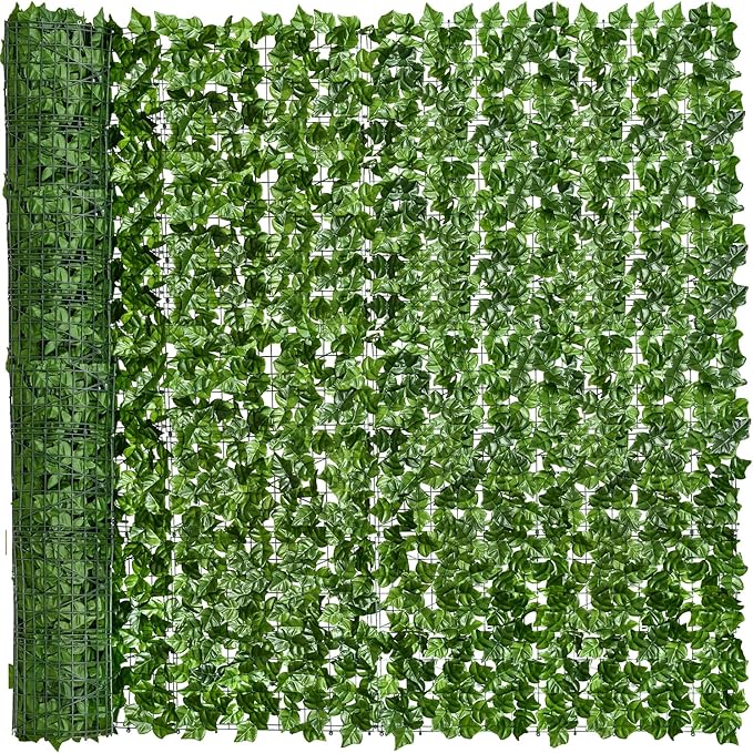 DearHouse Artificial Ivy Privacy Fence, 157.5x78.7inch Artificial Hedges Fence and Faux Ivy Leaf Decoration for Outdoor Decor, Home, Garden Decor