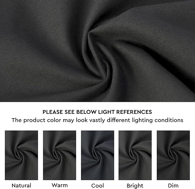 Encasa XO Table Runner 13"x72" Long | Cotton Canvas Fabric | Charcoal Grey Solid Color | Machine Washable & Durable
