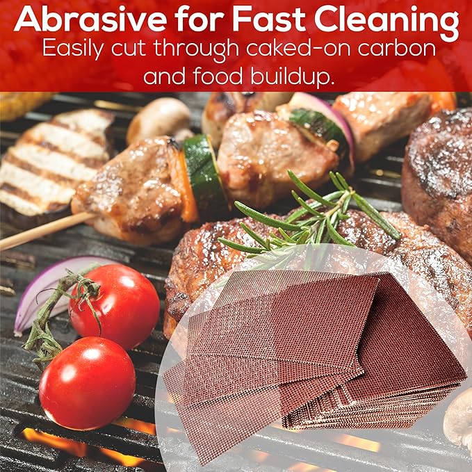 Avant Grub Pro-Grade Grill Screens 40 Pack. Scrub Away Burnt-On Grease & Carbon. Abrasive Mesh Resists Clogging & Wont Damage Cast Iron Cooktops, Restaurant Grills & Stainless Steel Flat Tops.