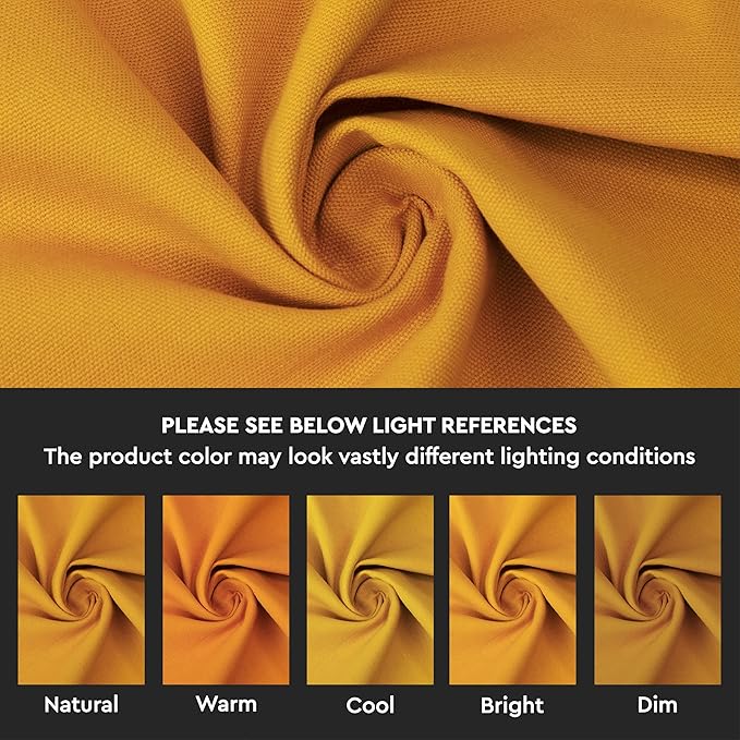 Encasa XO Table Runner 13"x59" Long | Cotton Canvas Fabric | Mango Solid Color | Machine Washable & Durable
