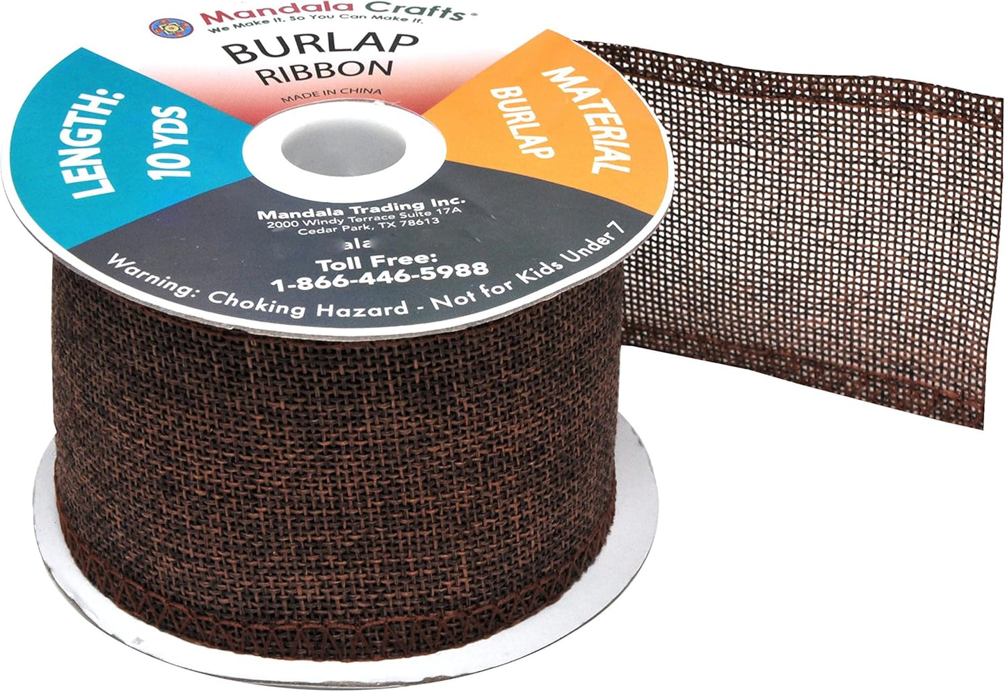 Mandala Crafts Brown Burlap Ribbon 2.5 Inches Wide Jute Ribbons for Crafts - 20 Yds Roll Rustic Burlap Wrap Trim Ribbons for Wreaths Bows Wedding Party Decoration