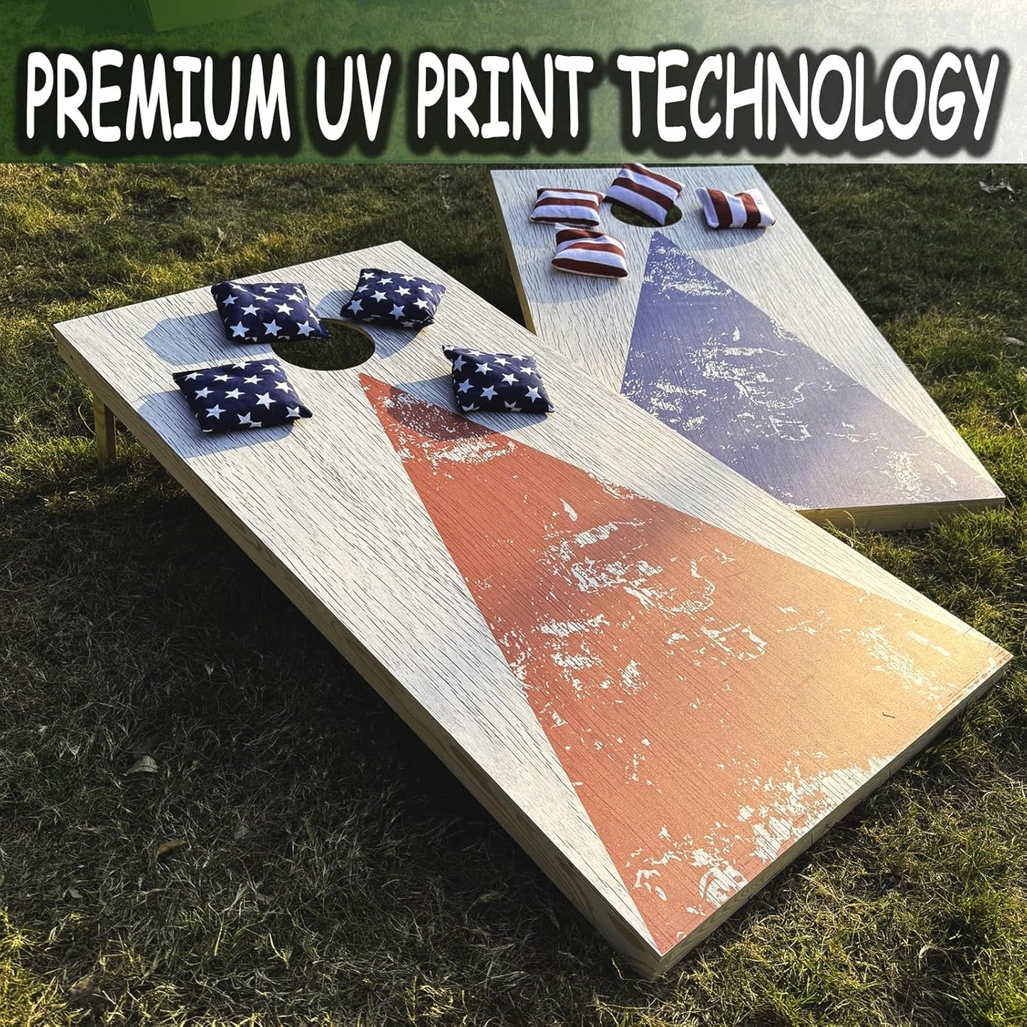 4×2FT Cornhole Board Set,Wooden Corn Hole Games for Adults Bean Bag Toss Game Set, with Corn Hole Bags Set 8,2 Cornhole Boards and a Carrying Case for Wedding/Party/Outdoor/Hiking/Yard