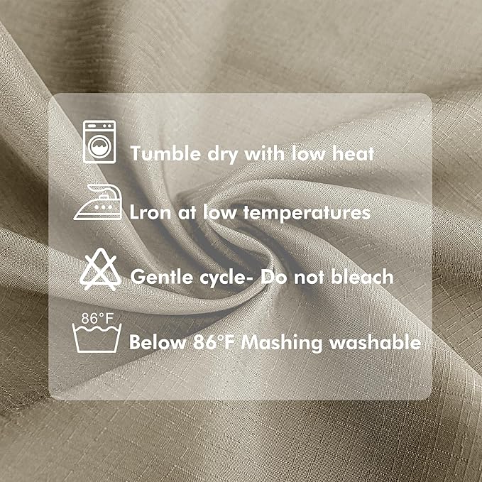 HolidayIdeas 4 Panels Linen Outdoor Curtains for Patio Waterproof Taupe Outside Curtains 110"x84"-Gazebo Wide Curtains Weighted Privacy for Pergola, Porch, Cabana, Living Room, Backyard, Pavilion