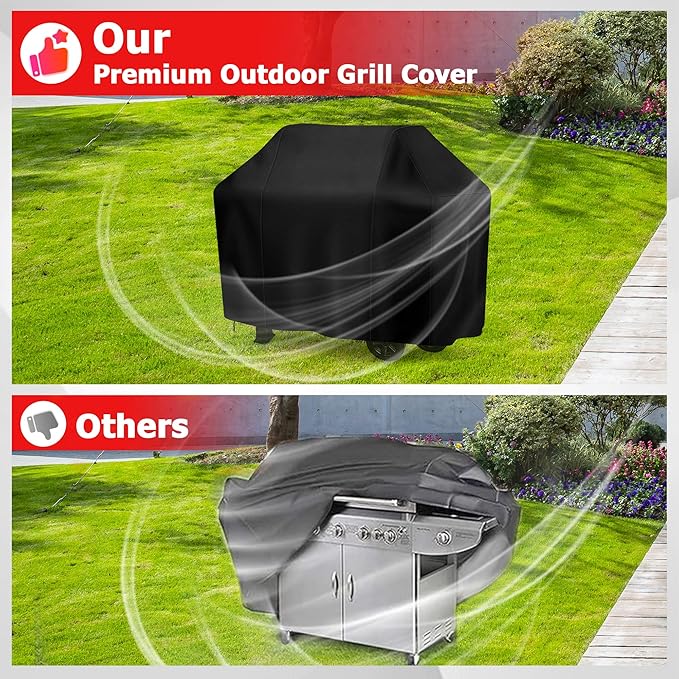 iCOVER Grill Cover 58 Inch, BBQ Grill Cover for Outdoor Grill, Anti-UV & Fade Resistant Gas Grill Cover, Waterproof Barbecue Grill Covers for Weber, Char-Broil, Nexgrill and More Grills.
