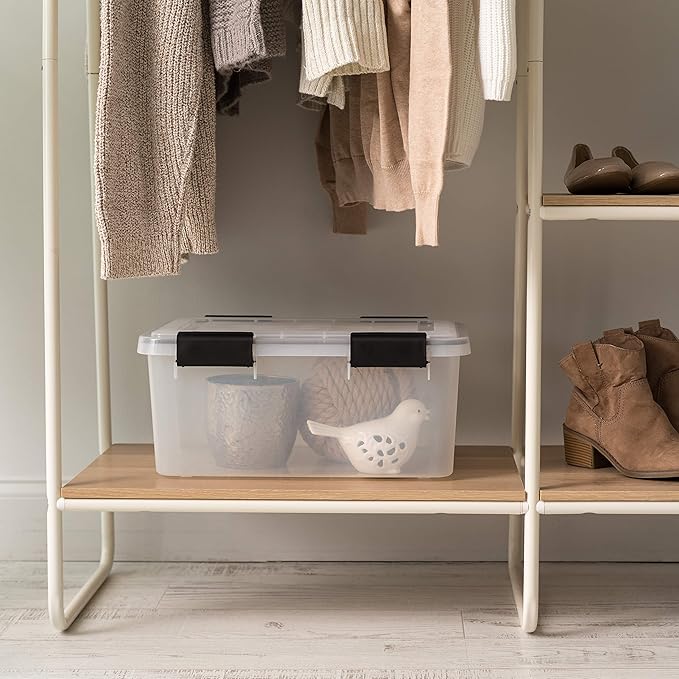 IRIS 19 Quart Weathertight Storage Box, Clear - 110380