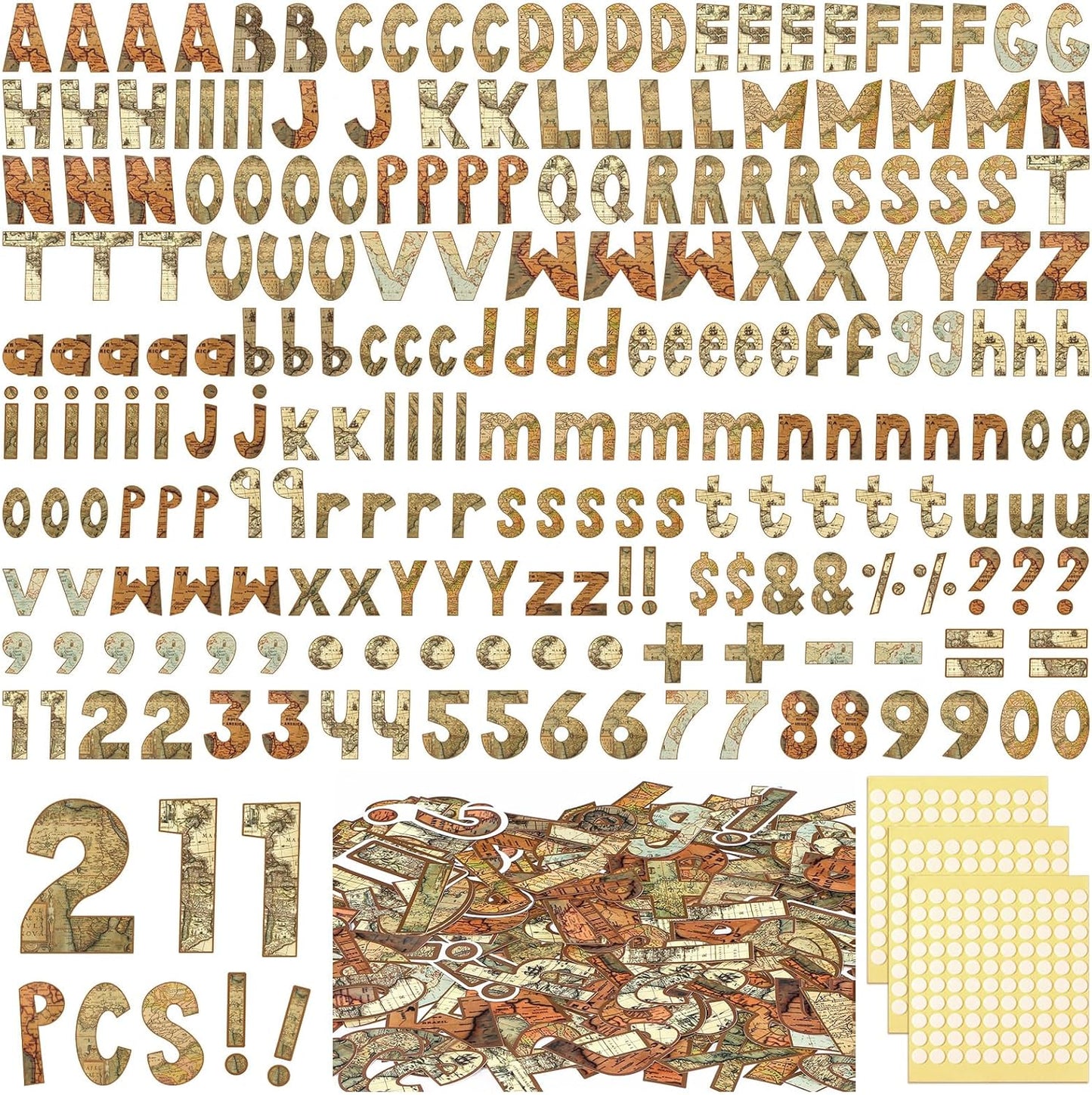 221 Pcs Bulletin Board Letters Round Alphabet Number Punctuation Symbol Combo Letter Cutouts Classroom Decoration for School Classroom Chalkboard Poster Board(Travel Around The World)