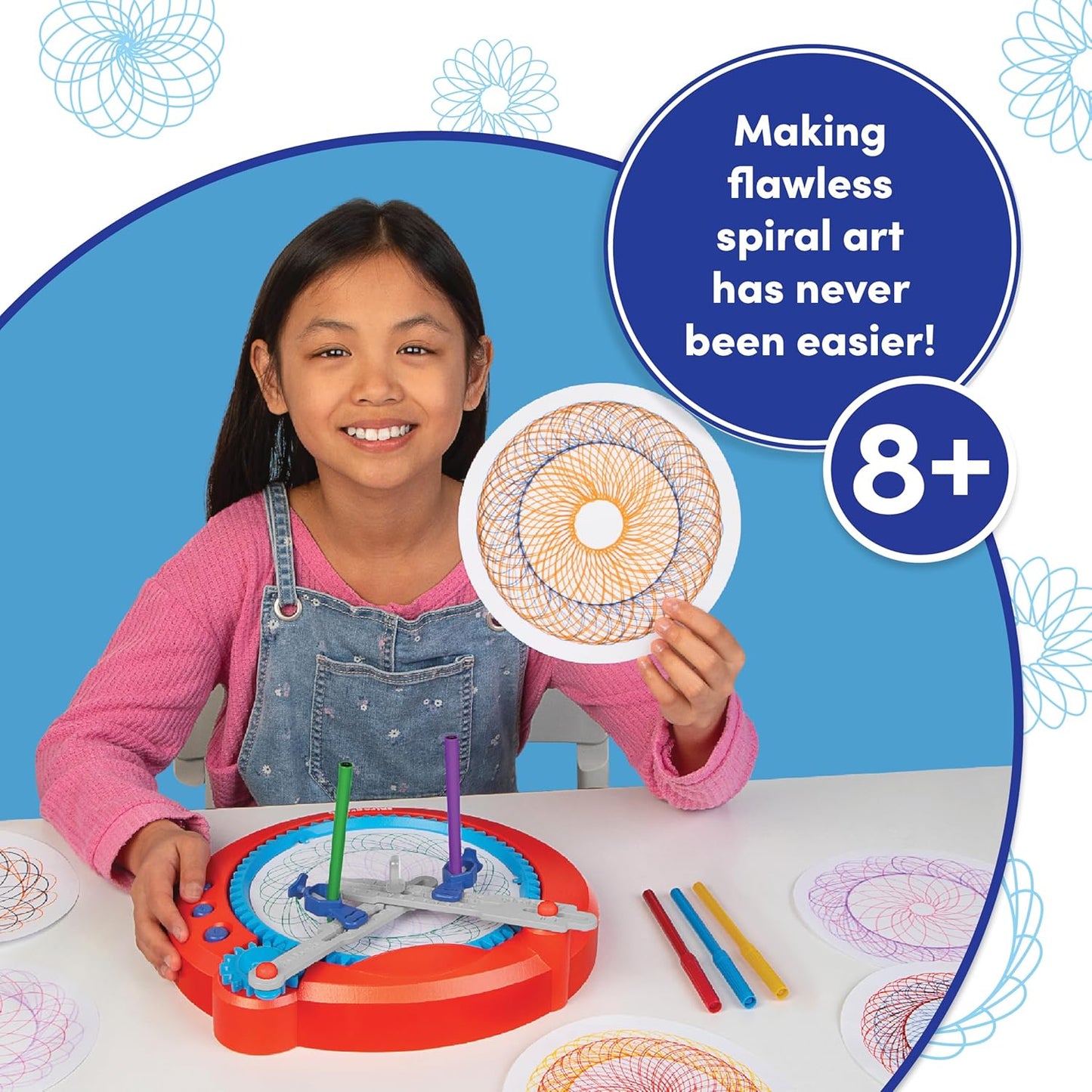 Spirograph Electric Machine - Arts and Crafts, Kids Toys, Art Supplies, Craft Supplies, Drawing Kit, Spiral Art, Classic Gear Design Kit, Case, Pens, Design Sheet Included, Ages 8+