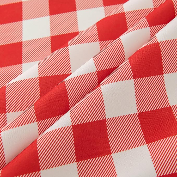 Waterproof Plaid Tablecloth Fabric - Round 25 Inch Classic Gingham Checker Table Cloth for Indoor/Outdoor Use - Buffalo Table Cover for Picnics, BBQs, and Parties