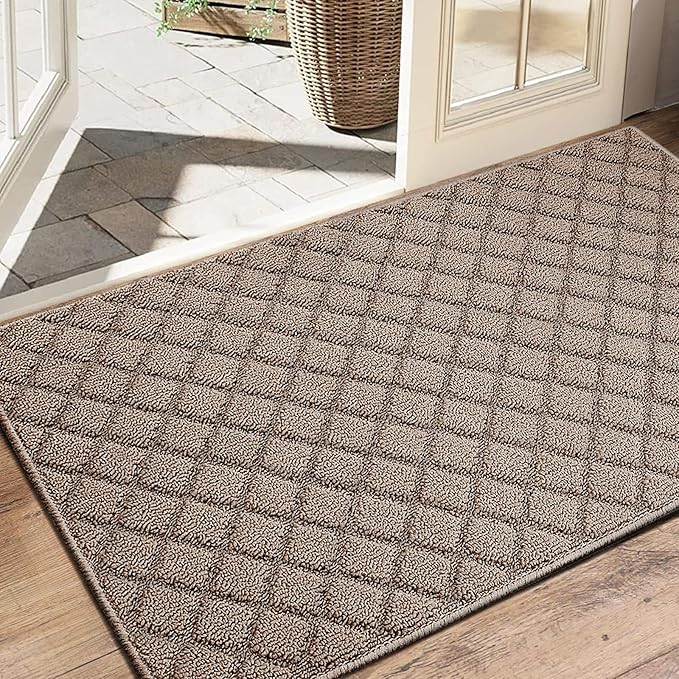 Azadx 4'x6' Front Entryway Door Mat Non Slip Indoor Door mats Washable Entry Mats Welcome Doormat Dirt Trapper for House Entry Low Profile Doormat Indoor Entrance Mat