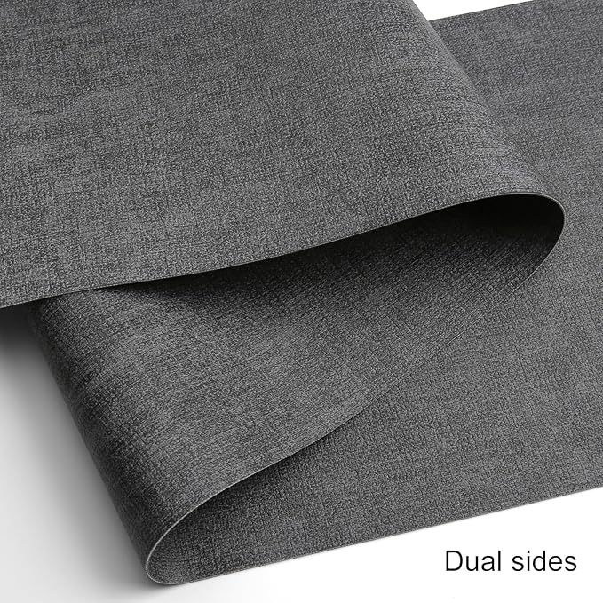 Table Runners 72 Inches Long, Dual-Sided Faux Leather Farmhouse Table Runner Waterproof Heatproof Non-Slip for Living Room Party Home Decor Holiday Decorations(Gray, 12 x 72 Inch)