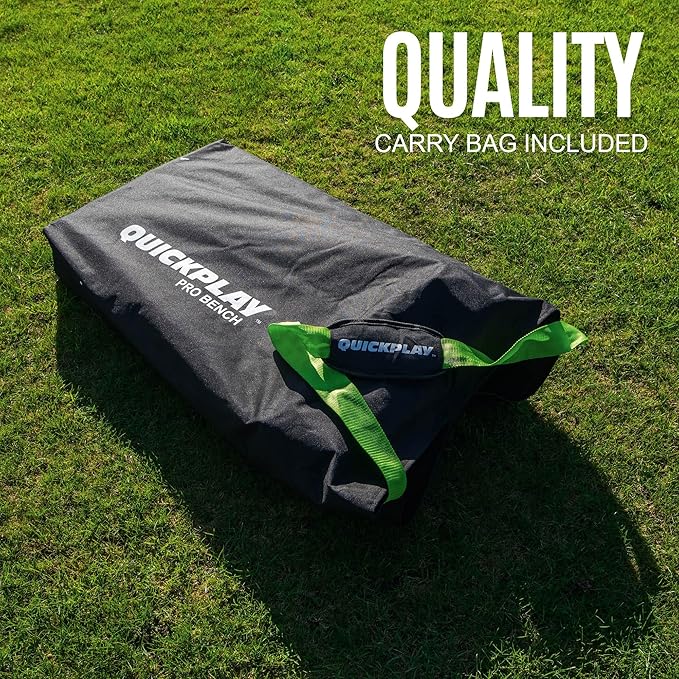 QUICKPLAY PRO Portable Folding Soccer Team Bench with Canopy Shelter | Heavy-Duty, Fast Set-Up Weatherproof Sideline Seating | 4, 6, and 9 Seat Options for Sports, Camping & Outdoor Activities