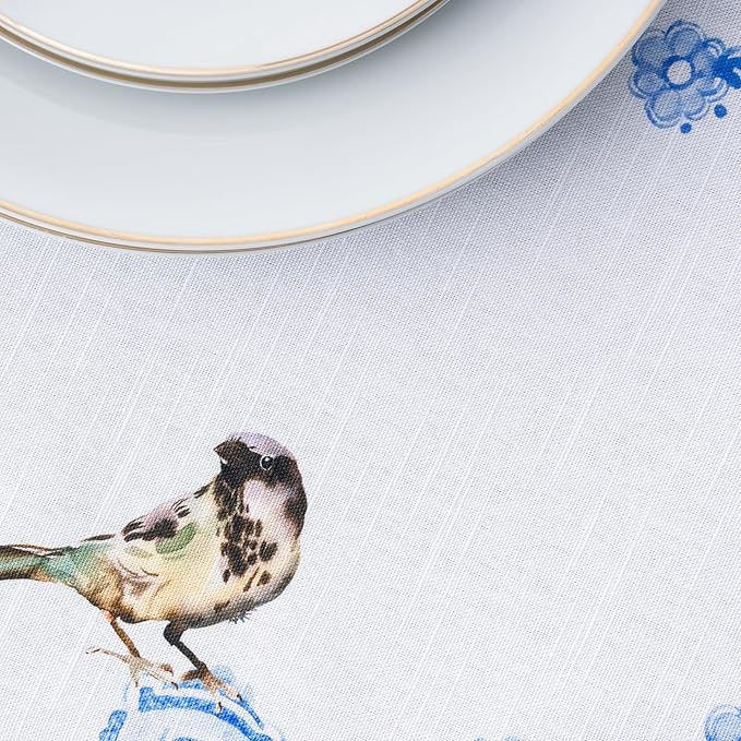 Maison d'Hermine Table Cloth Round Table 100% Cotton Tablecloth for Dining Room, Farmhouse, Home, Hotel, Parties & Wedding - Ideal for Easter Decorations Spring & Summer (Amsterdam Canals, 69" Round)