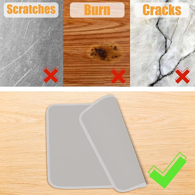 Gray 25x19.5 Inchs Heat Resistant Mat for Outdoor Grill Table,Fireproof Under Blackstone Griddle BBQ Mat,Air Fryer Mat,Indoor Fireplace Mat, Protect Your Table and Grill Table（0.04in Thickness）